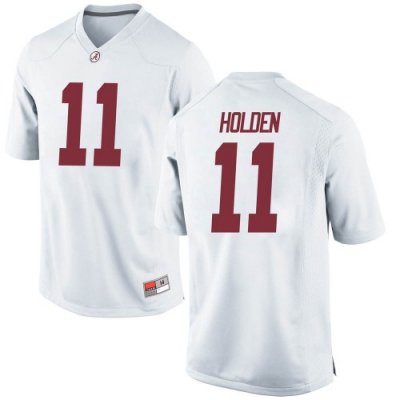 Men's Alabama Crimson Tide #11 Traeshon Holden White Game NCAA College Football Jersey 2403JBQC3